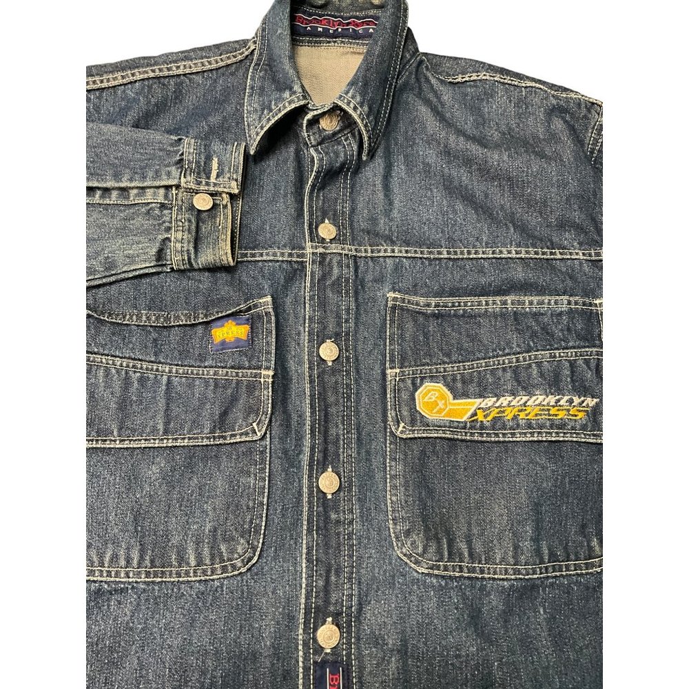 Brooklyn Express‎ Denim Shirt Jacket XL Heavy Weight